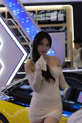 34美女车模 包臀裙+透明凉高 多角度特写 336张
